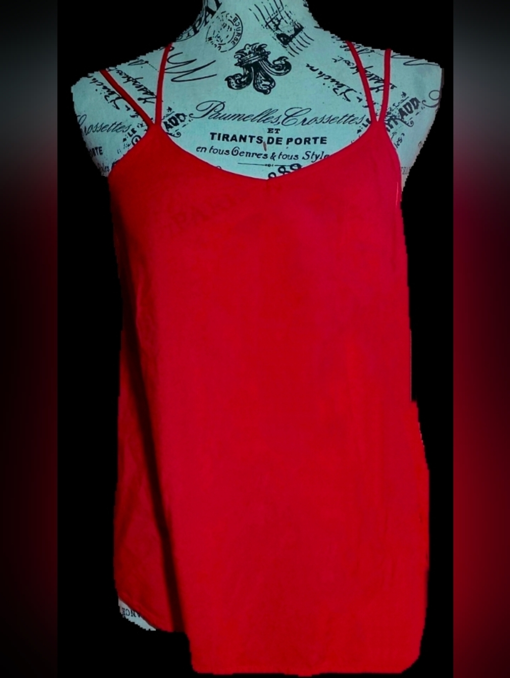 Women's Red Spaghetti Strap Tank Top